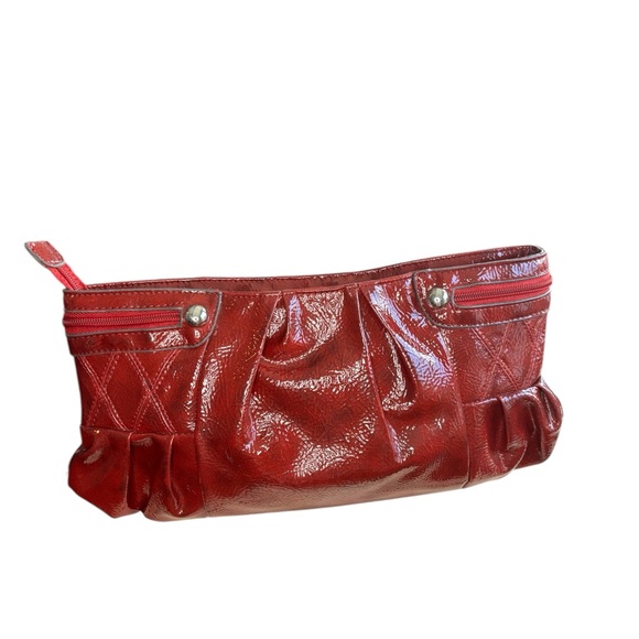 Kristen Davis Red Patent Leather Clutch / Shoulder Bag - Picture 3 of 7